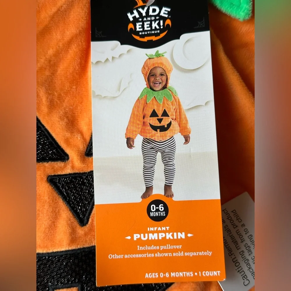 NEW Hyde & Eek Infant Pumpkin Costume size 0-6 and 6-12 Months - Picture 8 of 11